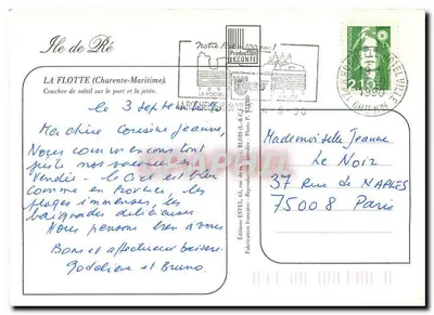Ilha de Ré — La Flotte — Editor Estel — Verso