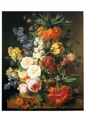 Flores em uma cesta — Jan Franz van Dael (1764-1840) — Museu de Belas Artes de Lyon