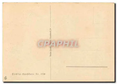 Słoneczniki — krajobraz wiejski — Walter Flechsig, Tredenau, nr 1038 — Rewers