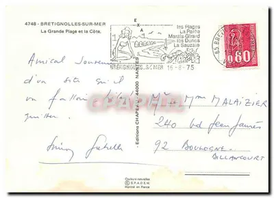 Praia de Bretignolles-sur-Mer — Editor Rooy, número de série não visível — Verso