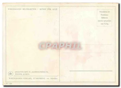 Bukiet białych róż — Meister XIX wieku — Wiechmann-Verlag, Starnberg — Rewers