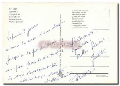 Antibes — Ogólny widok — Wydawnictwo Art A.T.A.F. nr 5315 — Rewers