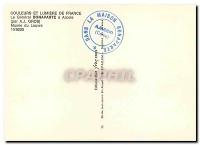Generaal Bonaparte aan Arcole — (door A.J. GROS) — Edities Arcueil — Achterkant