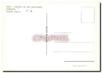Typowy zakątek — Chayofa de los Cristianos — Éditions Gasteiz n°2807 — Rewers