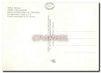 Filitosa — Site préhistorique — Edição Y.P.A. Nice — Verso
