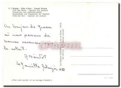 Grasse — Côte d'Azur — Wydawca GILLET, nr 7 — Rewers