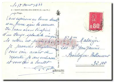 Saint-Michel-en-Grève — A Praia — Editores Pierre Arnaud & Cie — Verso