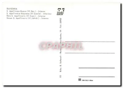 S. Apollinare Nuovo (VI wiek) — Wnętrze — Wydawnictwo Kina Italia, nr 83 — Rewers