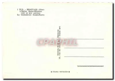 Beauvais — Katedra św. Piotra — Wydawnictwo Mag. J. Derenne — Rewers