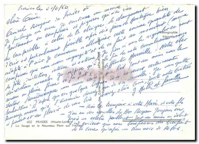 Prades (Haute-Loire) — O Novo Ponte sobre o Allier — editor APA — Verso