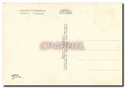 Scena zbioru winogron w Alzacji — Wydawnictwo La Cigogne — Rewers