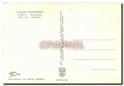 Dwie kobiety w strojach alsaskich — degustacja wina i winogron — wydawca IRIS, nr 67.567.78 — Rewers