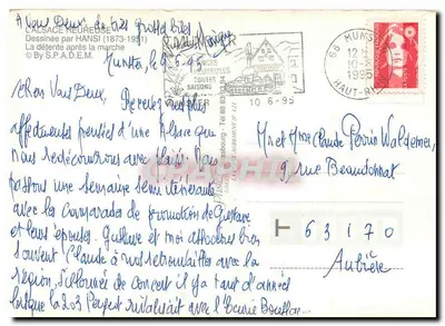 Scena uliczna w Strasburgu — rysunek Hansi (1873-1951) — wydawca S.P.A.D.E.M. — Rewers