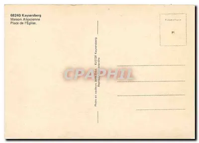 Modern Postcard Kaysersberg Alsatian House Place de l'Eglise — Back