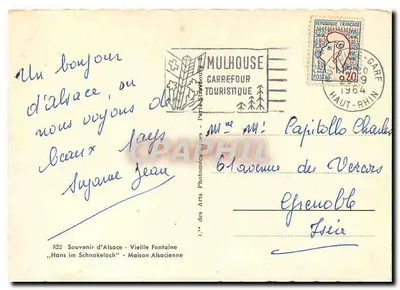 Lembrança da Alsácia — editor: Arts Photoménaques, n° 822 — Verso