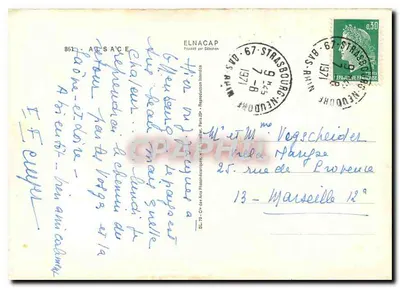 Wina z Alzacji — Winnice, krypta i degustacja — Wydawca Elnacap, n°861 — Rewers