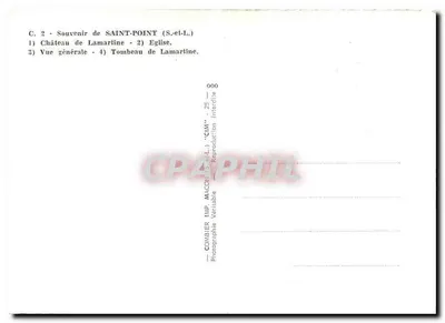 Saint-Point (S.-et-L.) — Lembrete de Lamartine — Combier — Verso