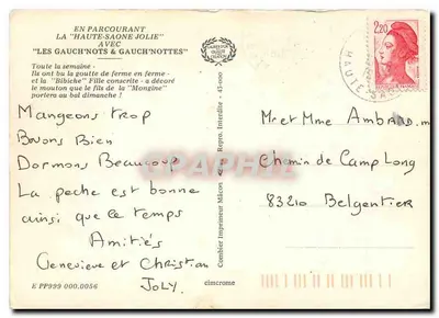Festa del pecora — Haute-Saône — Editore Combier — Verso