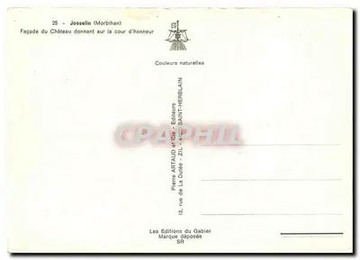 Zamek Josselin — fasada prowadząca na dziedziniec — Pierre Artaud i Spółka, Saint-Herblain — Rewers