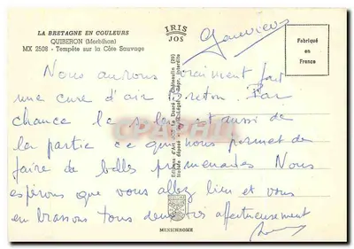 Oceano em tempestade — Quiberon (Morbihan) — Éditions d'Art Jos (23) — Verso