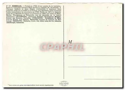 Moselle — Carte postale ilustrada — J.P. Pinchon, N°57 — Verso