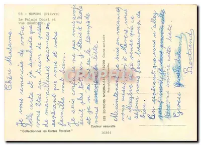Névers (Nièvre) — Pałac Ducal i ogólny widok — Wydawnictwo Nivernais — Rewers