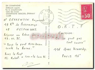 Cavernas Mercier, Épernay — Visita sensacional — Edições de Arte Jean-Jaurès — Verso