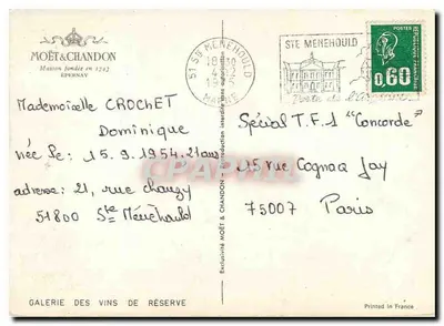 Jaskinie zamkowe — Épernay — Moët & Chandon — Rewers