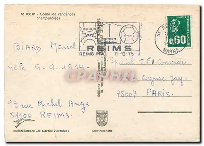 Scena z winorośli champenoise — Wydawnictwo "Iris" n° 51.000.81 — Rewers