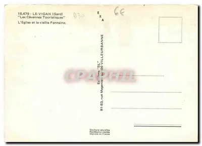 Le Vigan (Gard) — A Igreja e a Velha Fonte — Edições 'SL' — Verso