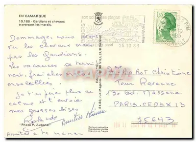 Camargue — Guardiães e cavalos atravessando os pântanos — Edições "SL" — Verso