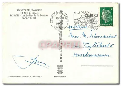 Los Jardines de la Fontaine — Nîmes (Gard) — Editor IRIS, n° 30.189/30 — Reverso