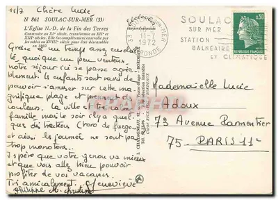 Igreja Nossa Senhora da Fim dos Terras — Souillac-sur-Mer — Editora Elcée, n° 861 — Verso