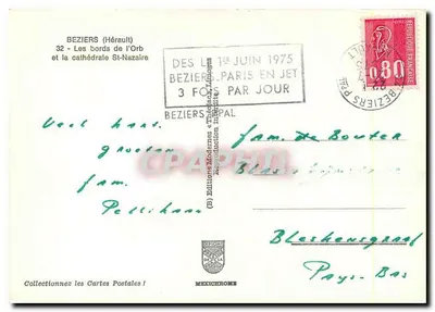 Beziers — As margens do Orb e a catedral de St-Nazaire — Éditions Modemnes — Verso