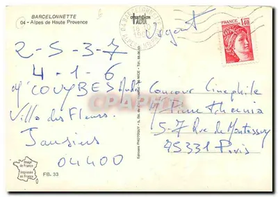 Barcelonnette — widok panoramiczny — Wydawnictwo Osetet Gloria — Rewers