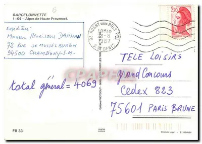 Barcelonnette — widok panoramiczny — Éditions Photoguïa — Rewers