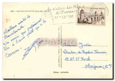 Barcelonnette — vista panorâmica e urbana — Éditions MAR, Nîmes — Verso