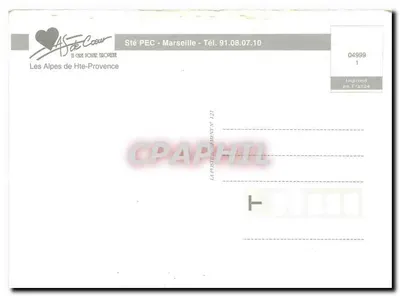 Les ALPES de Haute PROVENCE — panorama de six villes — éditeur AS de Cœur, série 04999 — Verso