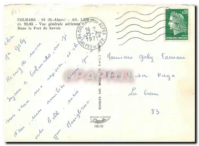 Colmars (Alpy) — Ogólny widok z powietrza — Colliers Naturels, Héliio — Rewers
