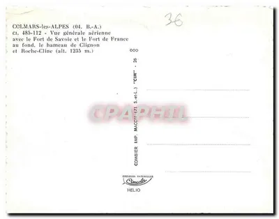 Colmars-les-Alpes — Ogólny widok z lotu, Fort Savoie i osada Clignon — Combier Imp. Maccon — Rewers