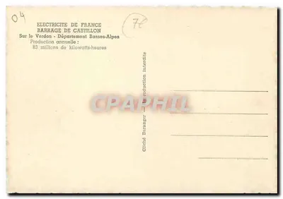 Presas de Castillon — sobre el Verdon — Électricité de France — Reverso