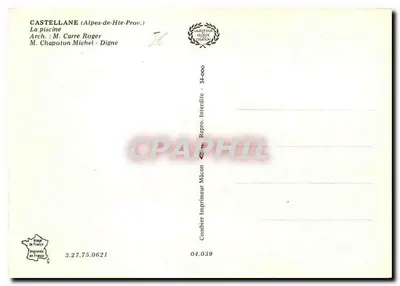 Castellane (Alpes-de-Haute-Provence) — A piscina — Arq. M. Carre Roger — Verso