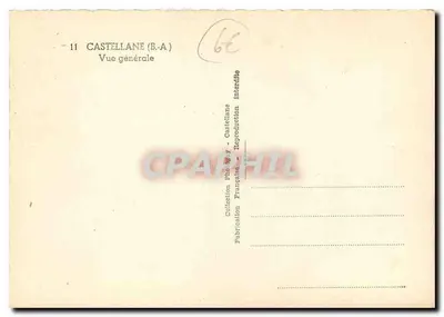 Castellane (B.A.) — Vista general — Colección fotográfica francesa — Reverso