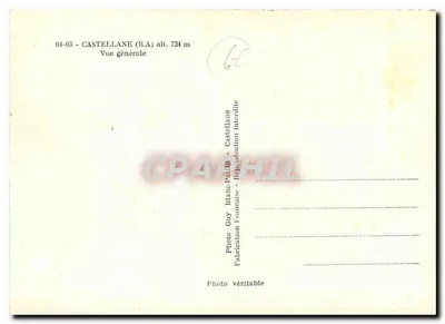 Castellane (B.A.) — Ogólny widok — Photo Guy Blanc-Paris — Rewers