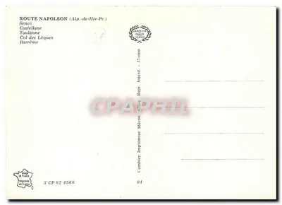 La Strada di Napoleone — Alta Provenza — Editore Combier a Mâcon — Verso