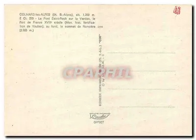 Colmars-les-Alpes — Most św. Rocha i Fort Francji — Wydawca Combier — Rewers