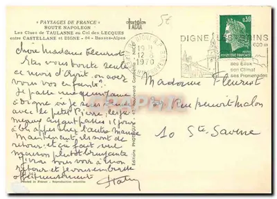 Les Clues de Taulanne no Col des Lecques — Rodovia Napoléon — Edições Fotógrafo — Verso
