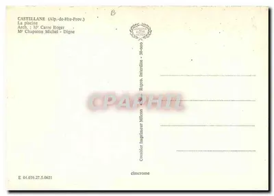 Castellane (Alpes-de-Haute-Provence) — A piscina — Impressor Combier — Verso