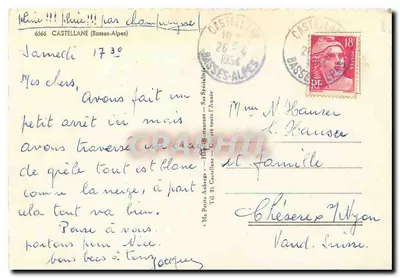 Castellane — Recuerdo de Castellane — M. Meo — Reverso