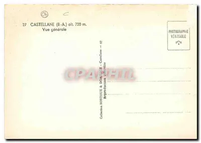 Castellane (B.A.) — Ogólny widok — Kolekcja Bontoux & Domence — Rewers